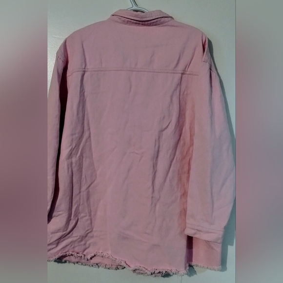 Pink Distressed Jean Jacket - Picture 2 of 6